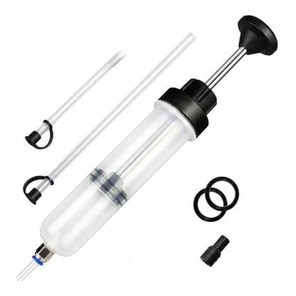 1 Pack 200cc Manual Oil Extractor Pump, Fluid Extractor, Large Syringe, Fluid Transfer Pump with 2pcs 22cm PVC Suction Tubes, Universal for Car Oil Change