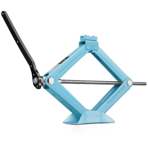 Auto Dynasty Scissor Jack, 1.5 Ton (3306 LBS) Portable Car Lift Jack, Quick Lift Car Tire Changing Kit with Extended Ratchet Wrench for SUV MPV Auto, Sky Blue - color: Sky Blue, size: 1.5T
