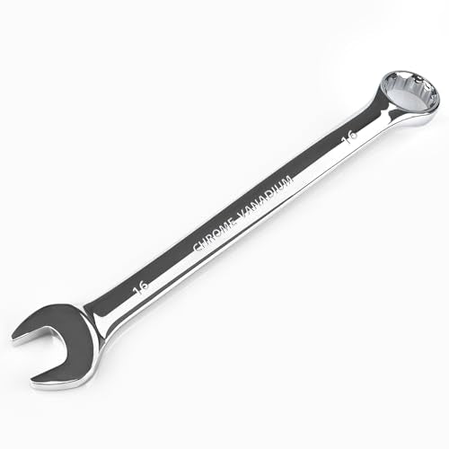 16mm Wrench, Industrial Grade Spanner, Combination Wrenches Metric with 12-Point Box End, 15-Degree Offset, 16mm Wrenches Chrome Vanadium Steel Mirror Polished - size: 16mm