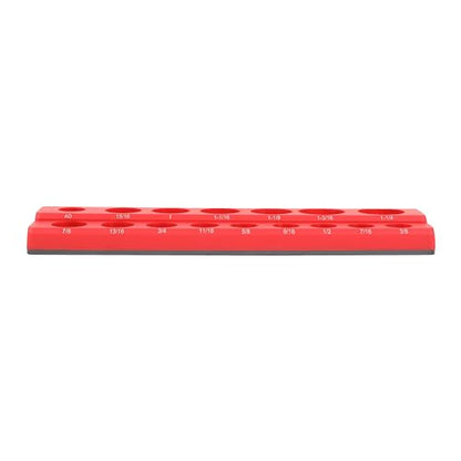 HFS(R) 3/8-inch Magnetic Socket Organizer Set Magnetic Socket Organizer Tray SAE Standard 3/8" Socket Holder Magnetic Tool Organizer 26 Slot Red Hold
