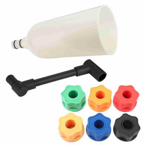 8Pcs Car Oil Filler Funnel Set with Offset Extension Tube and Swivel, Leakproof Oil Filling Adapters for European Asian US Vehicles Fast No Spill