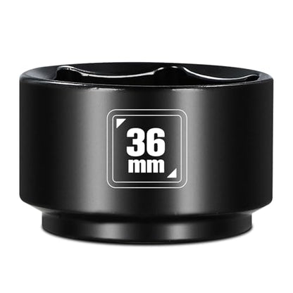 BLACKROBOT 36mm Low Profile Oil Filter Socket, 3/8" Drive 6-Point Oil Filter Cap Remover and Installer Tool, Chrome Vanadium Steel - size: 36mm