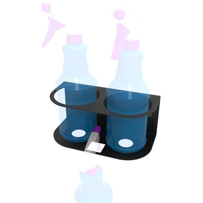 2 Spray Bottles Holder, Steel Wall Mount Storage Organizer for All-Purpose at Garage and Home (SBH-2B1Pc)