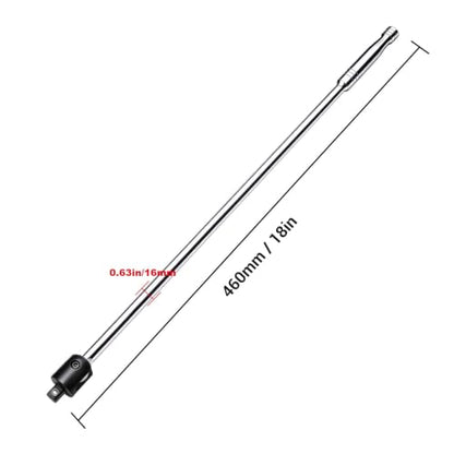 18 Inch Breaker Bar 1/2 Drive, 240 Swivel Head | Chrome Vanadium Steel for Stuck Lug Nuts, Long Reach Wrench for Tire Changes Mechanical Repair