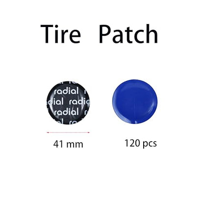 Radial Tire Patch, 1 5/8" (41 mm) 120 pcs, Heavy Duty All Purpose Round Patches, Repair Kit for Car, Motorcycle, Bike, Truck Inner Tires (TP-601a) - size: dia. 1 5/8" (41 mm) 120 pcs