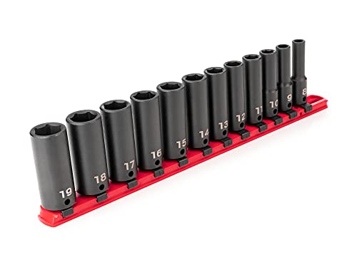 TEKTON 3/8 Inch Drive Impact Socket Set, 12-Piece | SID91103 - size: 12-Piece (5/16-3/4 in.), style: Deep