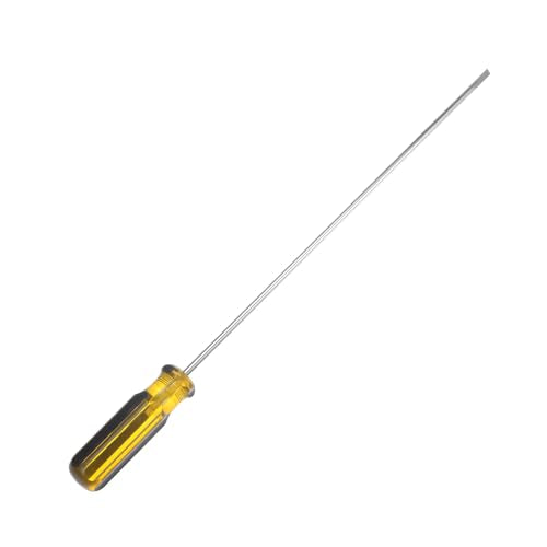 HARFINGTON Long Screwdriver 15.5" Flat Head Magnetic Head Magnet Extended Slotted Screwdriver with Ergonomic PVC Handle for Home Improvement Automotive Maintenance