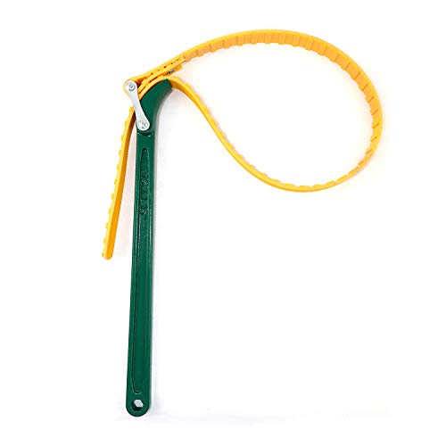 QWORK 15" Belt Strap Wrench, Multi-Purpose Adjustable Strap Oil Filter Wrench with 35 7/16" Capacity - size: 15" (1 pack)