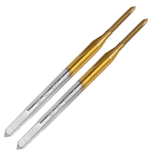 2Pcs M1.4 X 0.3 Metric Thread Tap,M1.4 X 0.3mm M2 HSS Right Hand Thread Milling Tap - size: M1.4x0.3 - 2Pcs