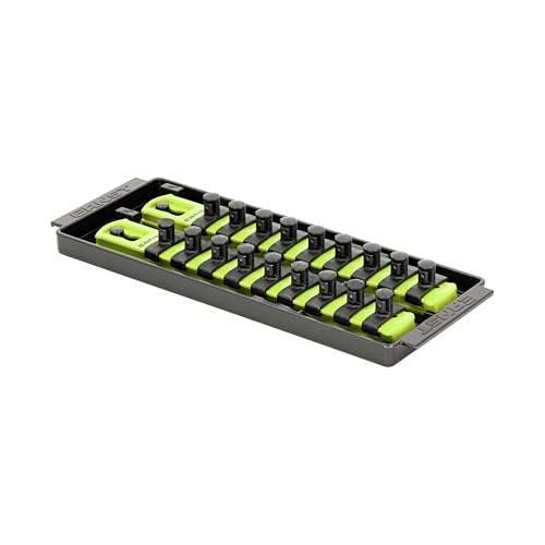 Ernst Manufacturing 8-Inch Socket Boss, 2-Rail Socket Tray, HI-VIZ 3/8" Drive Twist-Lock Organizer, Made in the USA - color: Hi-viz, size: 2-Rail, style: 3/8" Drive