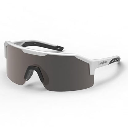 HexArmor Shockwave Safety Work Glasses | ANSI Z87+, 100% UV Protection, Anti-Fog or Scratch Resistant, Polarized - color: Black and White Frame