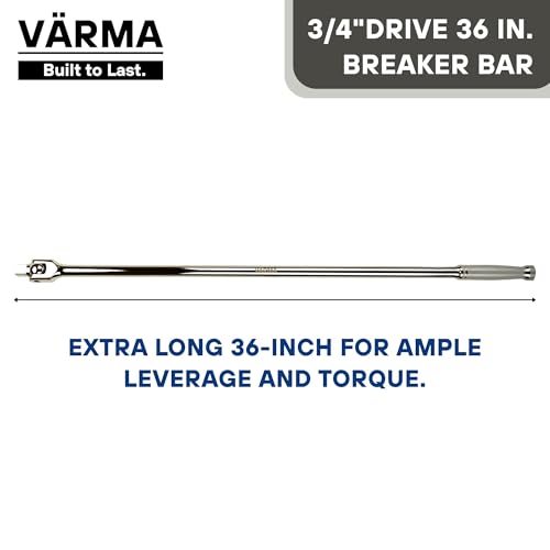 3/4” Drive 36-inch Breaker Bar with 180° Flex Head | High Alloy Steel Heavy-Duty Long Handle Torque Bar for Truck, Industrial, and Construction Applications - size: 3/4" Drive x 36"