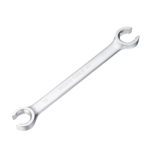 HARFINGTON Flare Nut Wrench 19mm x 22mm CR-V Nickel Plating Wrench for DIY Automotive Repairs and Household Maintenance - size: 19mm x 22mm