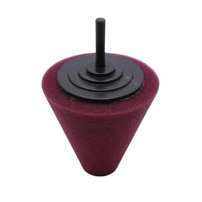 Car Polishing Pad Buffing Foam Sponge Cone Polisher Buffer Automotive Waxing Kit for Wheel Hub(Brown) - color: Brown
