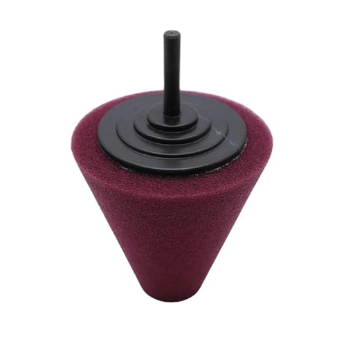 Car Polishing Pad Buffing Foam Sponge Cone Polisher Buffer Automotive Waxing Kit for Wheel Hub(Brown) - color: Brown