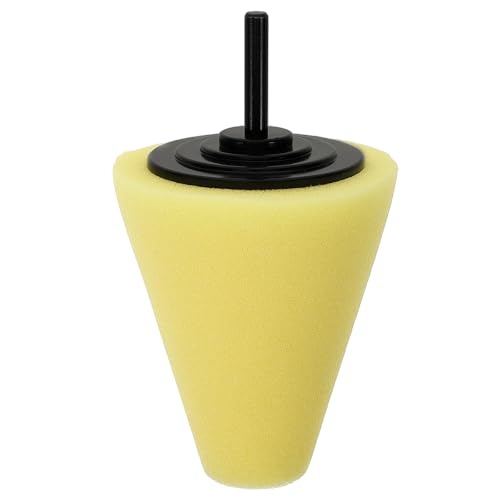 Housoutil Conical Sponge Buffing Wheel Polishing Pads Kit for Car Wheel Hub Detailing and Maintenance, Versatile and Easy to Install Drill Buffing Kit Yellow Sponge Material