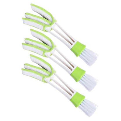 Ipetboom 3pcs Double-Ended Air Vent Cleaning Brush Set Car Air Conditioner Cleaner Mini Duster for Interior Detailing and Dashboard Dusting Tools