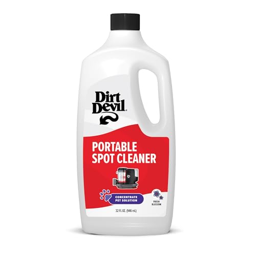 Dirt Devil Pet Portable Spot Cleaner Solution, 32 oz., Fresh Blossom Scent, Upholstery and Carpet Shampoo Solution, Eliminates Pet Messes and Odors, Pair with Dirt Devil Portable Spot Cleaners - style: 32 fl oz (Pack of 1)