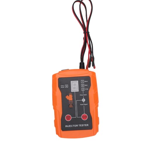 Automotive Fuel Injector Tester Cleaning Tool Kit, 2 in 1 Function Fuel Injection Cleaner with 8 Adapters and 8 Pulse Modes, 4 Wire Dual Channel Car Engine System Cleaner (Orange) - color: Orange