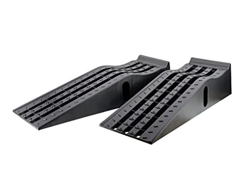 MaxxHaul 50515 6.25" Lift Car Ramps, 2-Pack – 6, 500lb GVW, Deep Grooved Surface for Stable Tire Placement, Heavy-Duty, Black