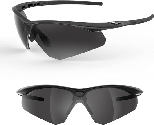 HTS HUNTERSKY S53 Anti Fog Tactical Shooting Range Safety Glasses ANSI Z87.1 Ballistic Eye Protection Hunting Airsoft Riding - color: S51 Black / Smoke