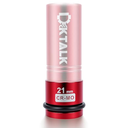 1/2" Drive 21mm Wheel Lug Nut Impact Socket,Color-Coded Non-Marring Deep Thin Wall Socket with Removable Protect Sleeve, 6 Point, Cr-Mo Steel - color: 21mm