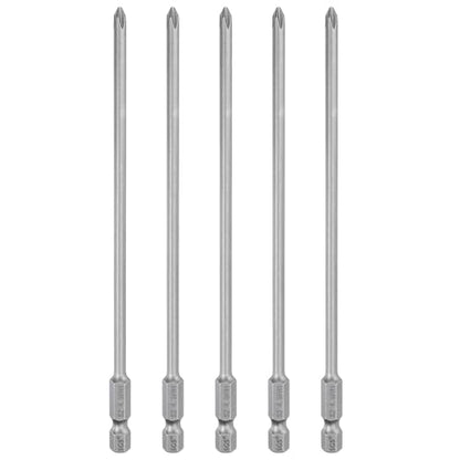 HARFINGTON 5pcs #1 Phillips Screwdriver Bit PH1 1/4" Hex Shank 6" (150mm) Long Magnetic S2 Steel Industrial Grade Screw Driver Bit Cross Head Electric Drill Bits 0.157" (4mm) Rod - size: PH1 x 150mm x 4mm