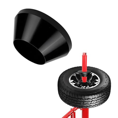 povtii Manual Tire Changer Centering Cone, Aluminum Tapered Automotive Tire Balancer Adapter, Wheel Balancer Hold Down Cone for Cars Trucks, Repair Tool Kit Car Accessories (Black) - color: Black