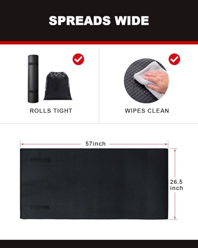 Rolling Creeper Mechanic Mat, 57"x26" Under Car Repair Pad for Low Profile - color: Black-1