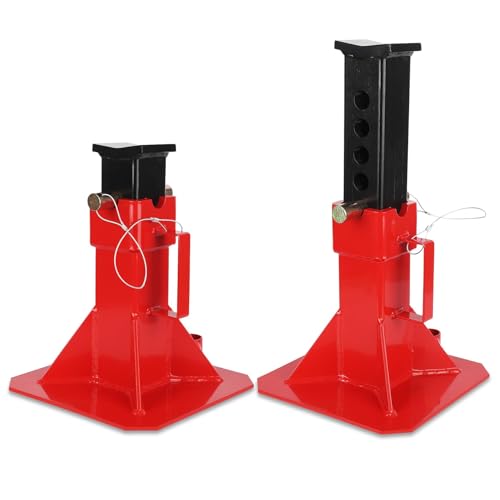 22 Ton Jack Stands with Lock, Heavy Duty Pin Type Professional Car Jack Stand, Adjustable Height to 13"-19", Fit for Cars, SUVs, and Most Automobiles, 1 Pair - size: 44000lbs