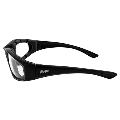 MF MotoFrames Payback Padded Motorcycle Sunglasses Black Frames - color: Black Frame/Clear Lens
