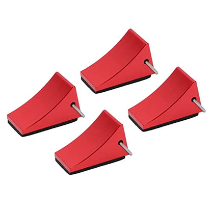 4PCS RC Model Car Wheel Chock, Aluminum Alloy RC Wheel Chock with Anti - Slip Bottom, Durable Tire Stopper for Gen8 Axial SCX10 and Universal RC Cars (Red) - color: Red