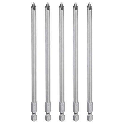 HARFINGTON 5pcs #1 Phillips Screwdriver Bit PH1 1/4" Hex Shank 6" (150mm) Long Magnetic S2 Steel Industrial Grade Screw Driver Bit Cross Head Electric Drill Bits 0.236" (6mm) Rod - size: PH1 x 150mm x 6mm