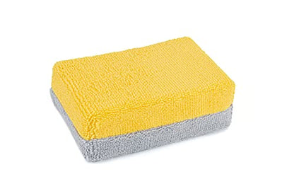 Autofiber Thick [Saver Applicator Terry] Ceramic Coating Applicator Sponge | 12 Pack | with Plastic Barrier to Reduce Product Waste. (Gold/Gray) - color: Gold/Gray