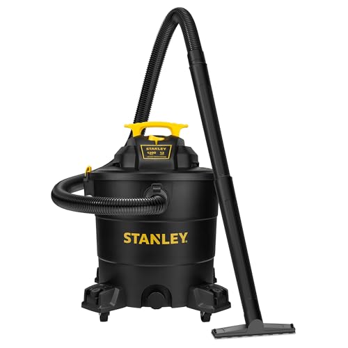 STANLEY 12 Gallon 5.5 Peak HP Wet/Dry Vacuum, 3 in 1 Shop Vacuum Blower,1-7/8"x6 Hose, Range for Garage, Carpet Clean, Workshop with Vacuum Attachments-SL18199P - size: 12 Gallon, 5.5 HP AC