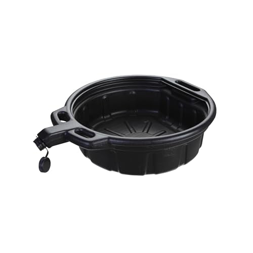 Groz 2 Gallon Oil Drain Pan with Anti-Spill Cap, HDPE Chemical-Resistant Construction, Large Spout for Easy Pouring, Stackable Design (41965) - size: 2 Gallon