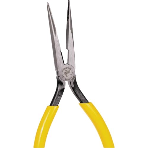 Klein Tools D203-7 Needle Nose Pliers, Long Nose Stripping Side Cutters, Induction Hardened and Heavier for Increased Cutting Power, 7-Inch - size: 7-Inch