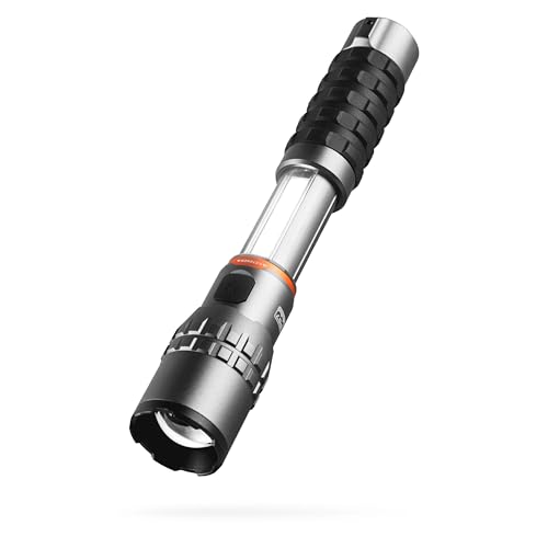 NEBO SLYDE KING Flashlight | High Lumens, Rechargeable COB Work Light & LED Flashlight, Waterproof, Magnetic Base, Great for Camping & Hunting, Includes Charging Cable - color: Storm Gray