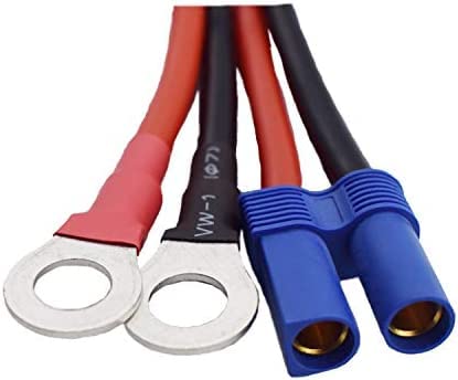 EC5 Female Connector to 8mm O-Ring Terminal Extension Cable 50cm 10awg Wire for RC Car ESC Jump Starter Emergency Power Cord Automotive Emergency Battery