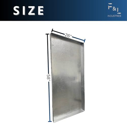 Heavy-Duty Galvanized Steel Drain Pan – Premium, Rust-Resistant HVAC Condensate Pan – Leak-Proof for Maximum Protection – With Hole Option (3/4)"PVC outlet drain. (26"x58"x2") - size: 26"x58"x2"