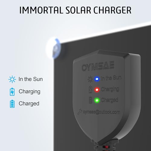 OYMSAE 20W 12V Solar Panel Car Battery Charger Portable Waterproof Power Trickle Battery Charger & Maintainer for Car Boat Automotive RV with Cigarette Lighter Plug & Alligator Clip - size: 20W