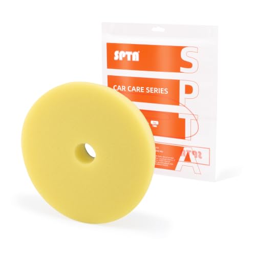 SPTA Yellow T80 High-Cut Foam Polishing Pad, 1Pc 5.5 Inch Face for 5 Inch 125mm Backing Plate Compound Buffing Sponge Pads for Car Buffer Polisher Compounding, Polishing and Waxing -FPBFS5Y - color: 1Pc Yellow T80 High-Cut Pad, size: 5 Inch (125mm)