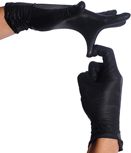 Nitrile Gloves, Powder-Free, Black, Extra Small, 100 Count, Dark - size: X-Small (Pack of 100)