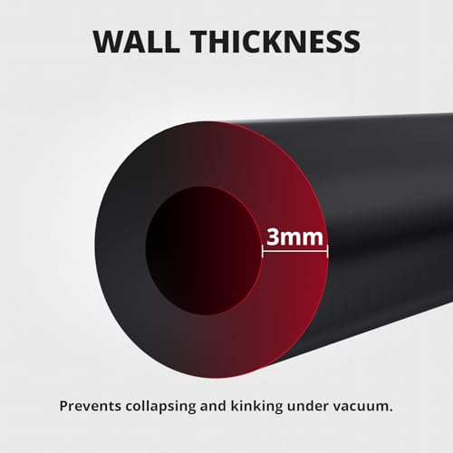 EVIL ENERGY 1/8 5/32 3/16 1/4 5/16 3/8 Silicone Vacuum Tubing Hose Line Kit 5FT 130PSI Max Pressure Black (3mm 4mm 5mm 6mm 8mm 10mm) - size: 5FT