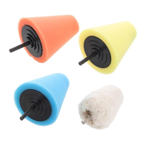 BESTOYARD 4pcs Polishing Cone Wheel Kit Buffing Pads for Car Detailing Grille and Wheel Cleaning Easy to Use Compatible All Car Models
