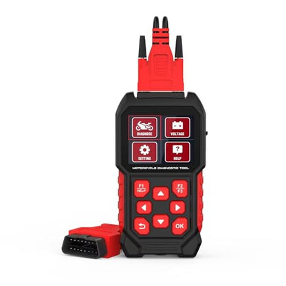 M4 Motorcycle Code Reader Scanner Diagnostic Tool for Suzuki 4-6P, Yamaha/Honda 4P, Kawasaki 1-6P, Gen IV 6P/PGO – Read/Clear Codes, Service Reset, ABS Bleed, OBD2, 17 Languages