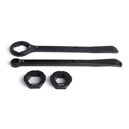 Motorcycle Tire Lever Tool Set Aluminum Alloy Tire Spoon with Wrench Rim Changing Tool Removal Lever for 22 Mm 27 Mm 32 Motorcycle Wheel Maintenance - color: A