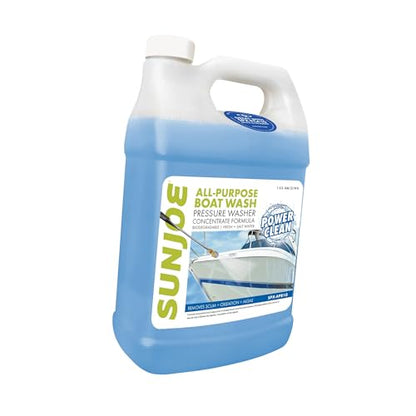 Sun Joe All-Purpose Boat Wash Cleaner for Pressure Washer, Concentrate Formula, Citrus Scent, 1 Gallon - Marine Cleaning Solution for Metal, Wood, Fiberglass, and Exterior Surfaces, SPX-APBW1G - style: Boat and RV Cleaner