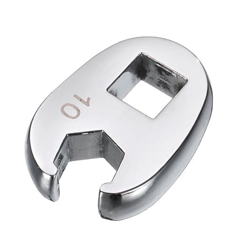 HARFINGTON Drive Crowfoot Wrench 3/8" Drive 10mm Metric Fractional Crowfoot Flare Nut Wrench 40Cr Chrome Plated Open End Crowfoot Wrench for Mechanics Automotive Repair Work - size: 10mm