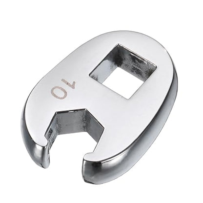 HARFINGTON Drive Crowfoot Wrench 3/8" Drive 10mm Metric Fractional Crowfoot Flare Nut Wrench 40Cr Chrome Plated Open End Crowfoot Wrench for Mechanics Automotive Repair Work - size: 10mm